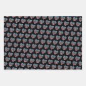 女子サッカーハート – 米国国旗 ラッピングペーパーシート (正面3)