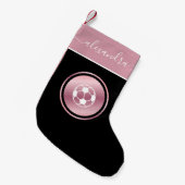 女子サッカーバラ金ゴールドボールかわいらし&名ガーリー前 スモールクリスマスストッキング (正面 (吊り時))