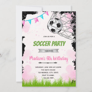 女子サッカーバースデー招待状 招待状