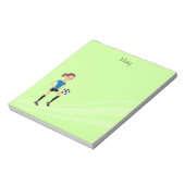 女子サッカーパーソナライズされた選手 ノートパッド (回転)