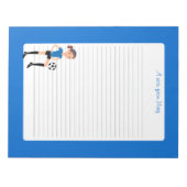 女子サッカーパーソナライズされた選手 ノートパッド (正面)