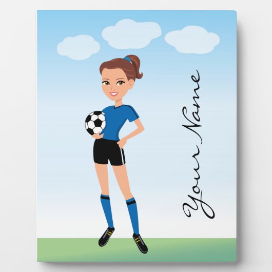 女子サッカーパーソナライズされた選手 フォトプラーク (正面)