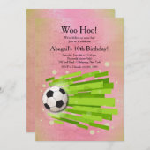 女子サッカーパーティーの招待状 招待状 (正面/裏面)