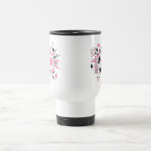 女子サッカーボールのパンクブラック トラベルマグ (中央)