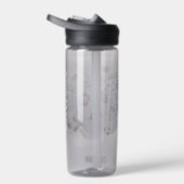 女子サッカーボールのパンク光ティール(緑がかった色)グレイ星 ウォーターボトル (右面)