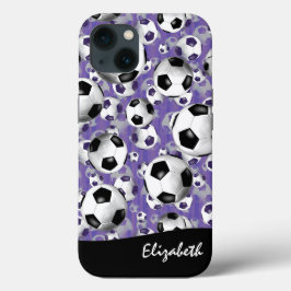 女子サッカーボールパターン iPhone 13ケース