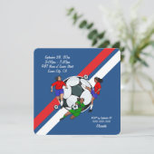 女子サッカーボール誕生日パーティー 招待状 (スタンド正面)
