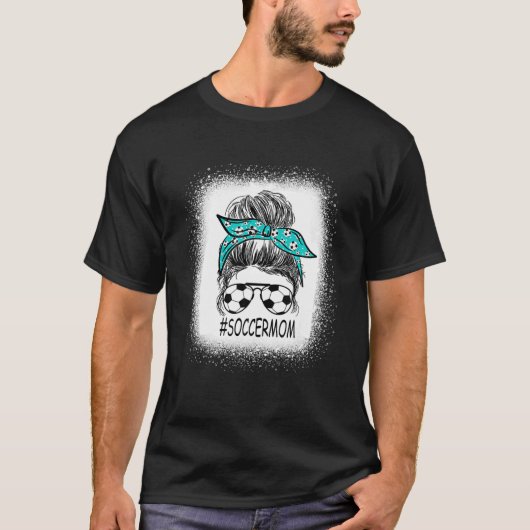 女子サッカーママ乱雑バンサッカー恋人 Tシャツ (正面)