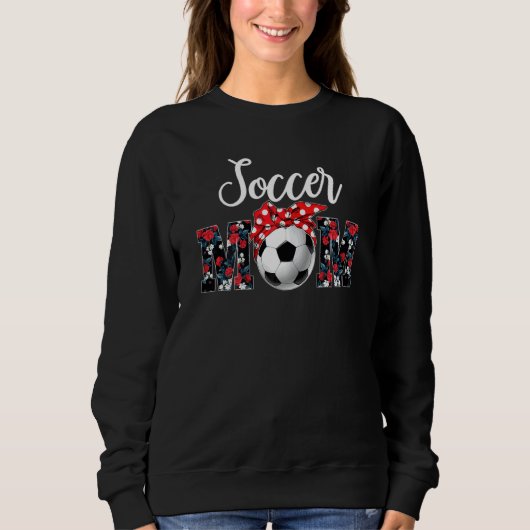 女子サッカーママ花サッカーママ母ママ母ママ スウェットシャツ (正面)