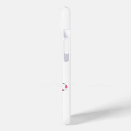 女子サッカーモノグラムののボールがピンク色の灰色のパンク Case-Mate iPhoneケース (裏面 / 左)