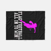 女子サッカー子供へ青少年または女性成人 フリースブランケット (正面(横))