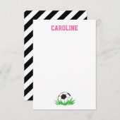 女子サッカー感謝の文房具ノートカード サンキューカード (正面/裏面)