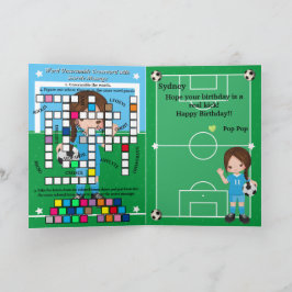 女子サッカー秘密メッセージハッピーバースデー カード