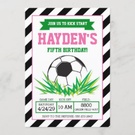 女子サッカー誕生日パーティーの招待状 招待状