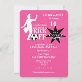 女子サッカー誕生日パーティー 招待状 (正面)