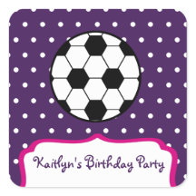 女子サッカー誕生日パーティー – 紫Wピンク