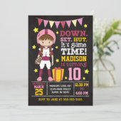 女子サッカー誕生日招待状 招待状 (スタンド正面)