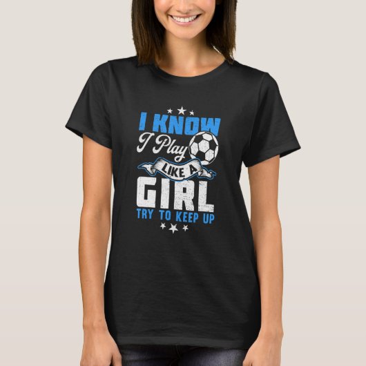 女子サッカー遊女の子アパレルが好き Tシャツ (正面)