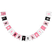 女子サッカー選手の誕生日パーティッガーリークピンク バンティングフラッグ (全)