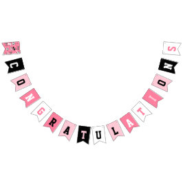 女子サッカー選手の誕生日パーティッガーリークピンク バンティングフラッグ