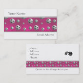 女子サッカー選手プロファイルカードテンプレート 名刺 (正面/裏面)