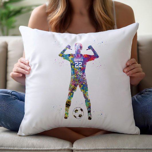 女子サッカー選手 クッション