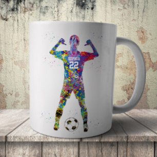 女子サッカー選手 コーヒーマグカップ