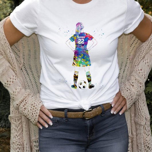 女子サッカー選手 Tシャツ