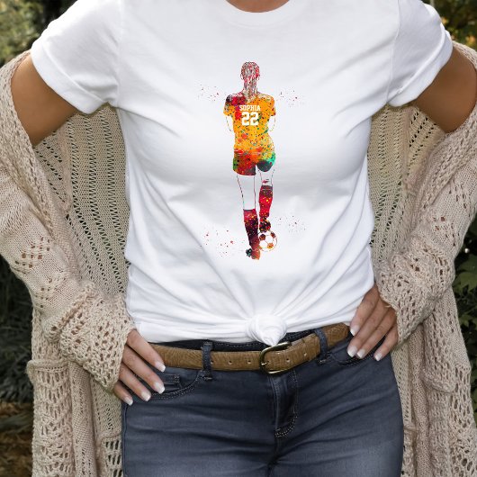 女子サッカー選手 Tシャツ
