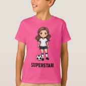 女子サッカー選手 Tシャツ (正面)