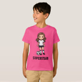 女子サッカー選手 Tシャツ (正面フル)