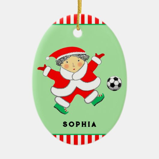 女子サッカー クリスマスコレクション セラミックオーナメント (正面)