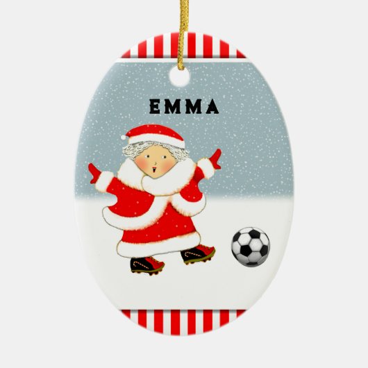 女子サッカー クリスマスコレクション セラミックオーナメント (正面)