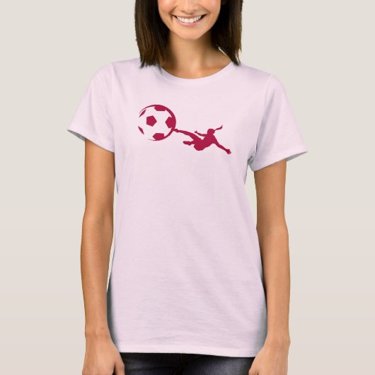 女子サッカー レッド Tシャツ (正面)