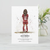 女子サッカー 誕生日招待状 招待状 (スタンド正面)
