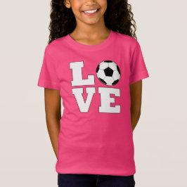 女子サッカーLOVEかわいいサッカー選手のTシャツ Tシャツ