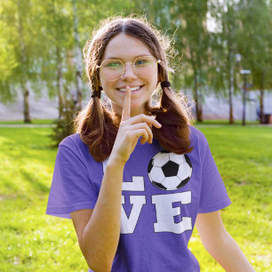 女子サッカーLOVEかわいいサッカー選手ジャージーシャツ Tシャツ