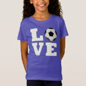 女子サッカーLOVEかわいいサッカー選手ジャージーシャツ Tシャツ (正面)