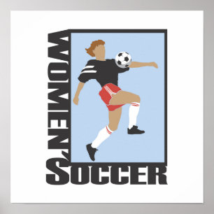 女子サッカーTシャツとプレゼント ポスター