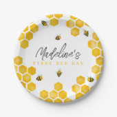 女子サマーファースト・ビー・デイ子供たち1st誕生日 ペーパープレート (正面)