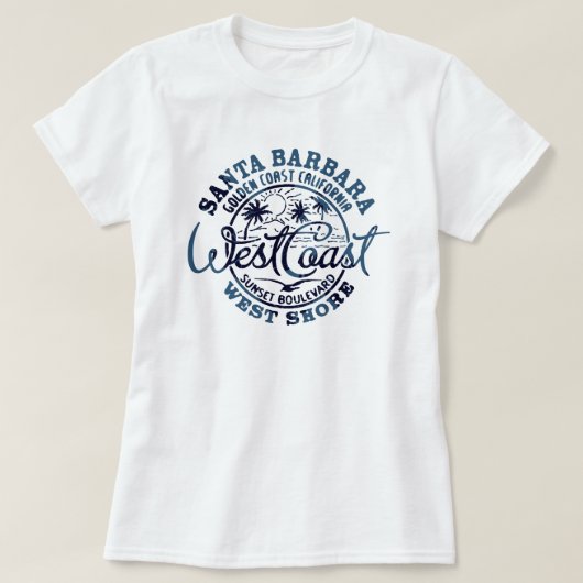 女子サンタバーバラウエストコーストTシャツ Tシャツ (デザイン正面)