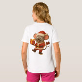 女子サンタTシャツ | キュートなクリスマスプレゼントC Tシャツ (裏面フル)