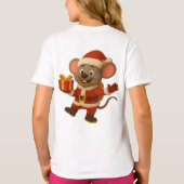 女子サンタTシャツ | キュートなクリスマスプレゼントC Tシャツ (裏面)