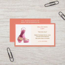 女子サーモンファッションシューズピンクハイヒール 名刺