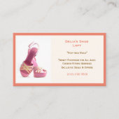 女子サーモンファッションシューズピンクハイヒール 名刺 (正面)