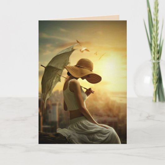 女子シンカー空白のオール大事な行事カード サンキューカード (正面)