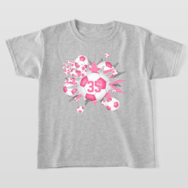 女子ジャージーナンバーサッカーボール Tシャツ