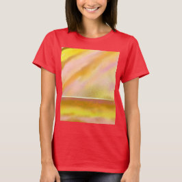 女子ジャージーTシャツサンレイクアートイエロー+文字 Tシャツ