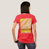 女子ジャージーTシャツサンレイクアートイエロー+文字 Tシャツ (裏面フル)