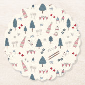 女子スキーウィークエンドのシャンパンパーティーの装飾 ペーパーコースター (正面)